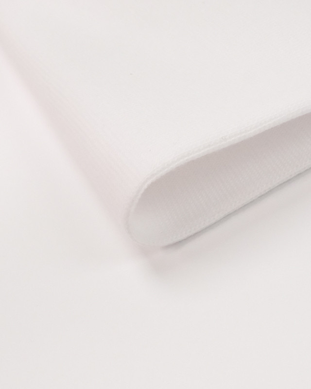 Ribete elástico 1x1 con certificación Oeko-Tex, color blanco - Maison Klem